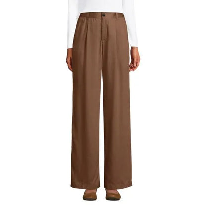 Women's High Rise TENCEL™ Fiber Pleated Wide Leg Pants