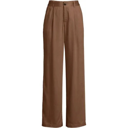 Women's High Rise TENCEL™ Fiber Pleated Wide Leg Pants