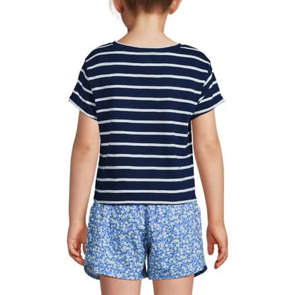 Girls Short Sleeve Slub Crewneck Top