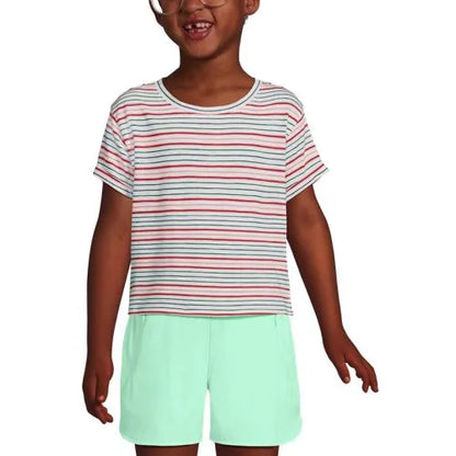 Girls Short Sleeve Slub Crewneck Top