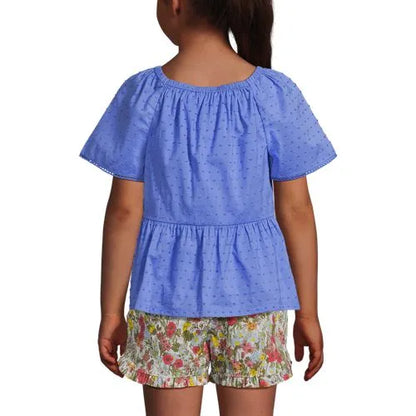 Girls Flutter Sleeve Tiered Peasant Top