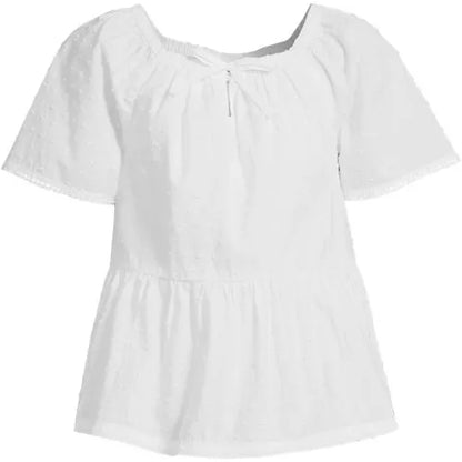 Girls Flutter Sleeve Tiered Peasant Top