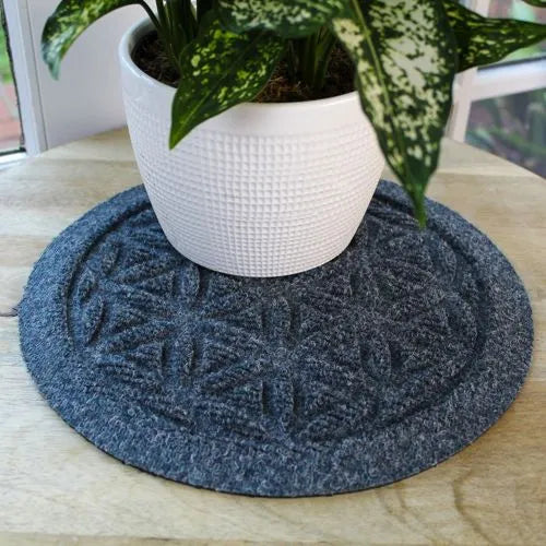 Matterly Waterblock 12" Round Flower of Life Plant Trivet - Set of 4