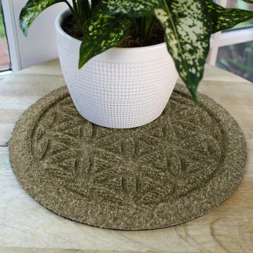 Matterly Waterblock 12" Round Flower of Life Plant Trivet - Set of 4