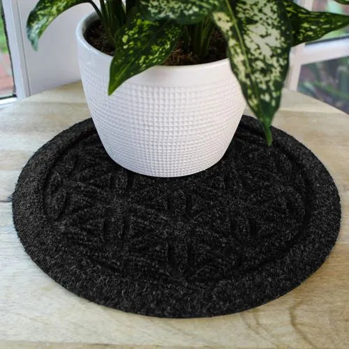 Matterly Waterblock 12" Round Flower of Life Plant Trivet - Set of 4