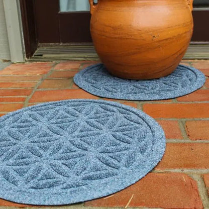 Matterly Waterhog® 17" Round Flower of Life Plant Trivet - Set of 2