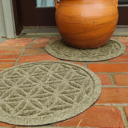 Matterly Waterhog® 17" Round Flower of Life Plant Trivet - Set of 2
