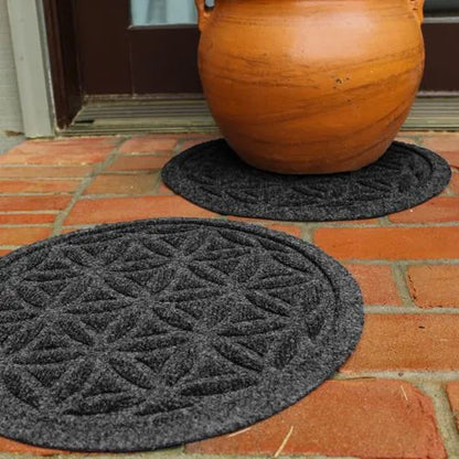 Matterly Waterhog® 17" Round Flower of Life Plant Trivet - Set of 2