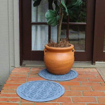 Matterly Waterhog® 17" Round Flower of Life Plant Trivet - Set of 2