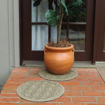 Matterly Waterhog® 17" Round Flower of Life Plant Trivet - Set of 2