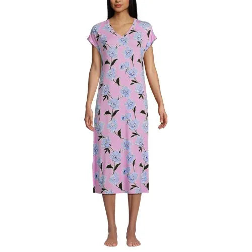 Women's Cooling Cap Sleeve Midi Nightgown