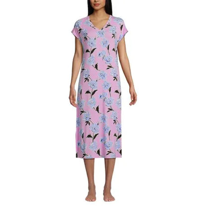 Women's Cooling Cap Sleeve Midi Nightgown