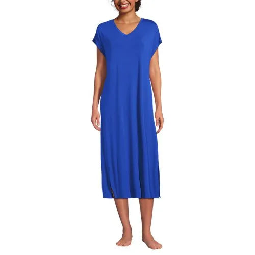 Women's Cooling Cap Sleeve Midi Nightgown