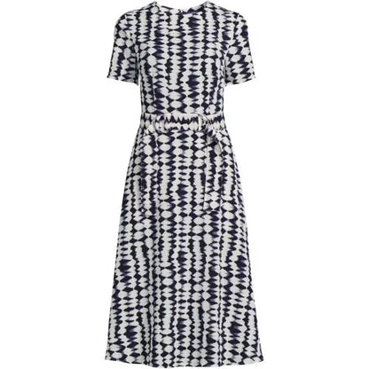 Women's Regular Poly Twill Short Sleeve Belted Dress