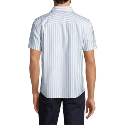 Men's Cotton Oxford Short Sleeve Button Collar Popover