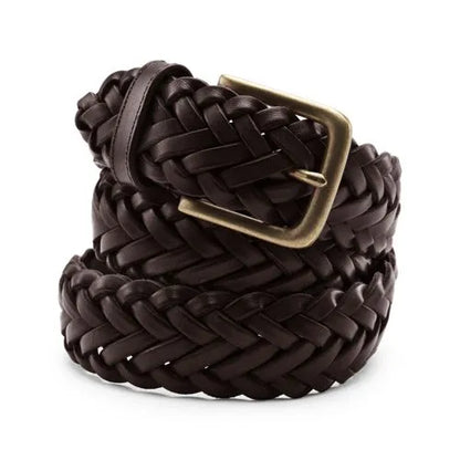 Men's Big Leather Braid Belt