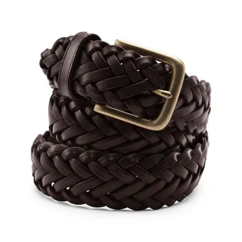 Men's Big Leather Braid Belt