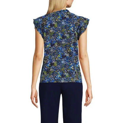 Women's Chiffon Tie Neck Ruffle Shirt