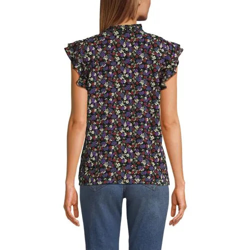 Women's Chiffon Tie Neck Ruffle Shirt