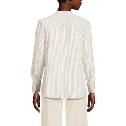 Women's Banded Collar Button Front Shirt