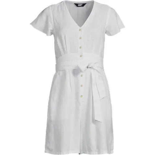 Women's Flutter Sleeve Linen Romper