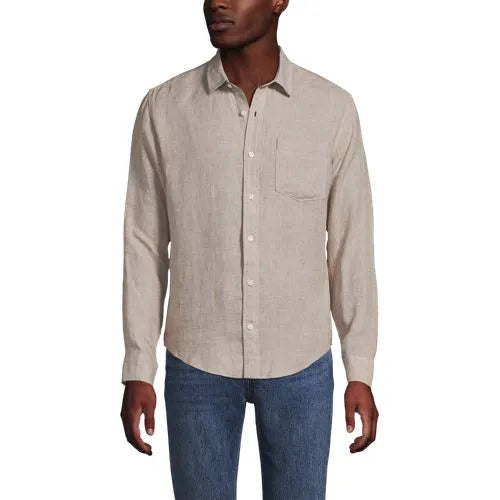 Men's Long Sleeve Linen Shirt