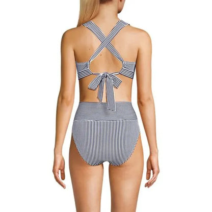 Women's V-neck Bikini and High Waisted Bottom Swimsuit Set