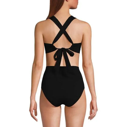 Women's V-neck Bikini and High Waisted Bottom Swimsuit Set