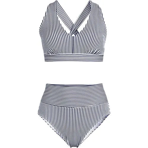 Women's V-neck Bikini and High Waisted Bottom Swimsuit Set