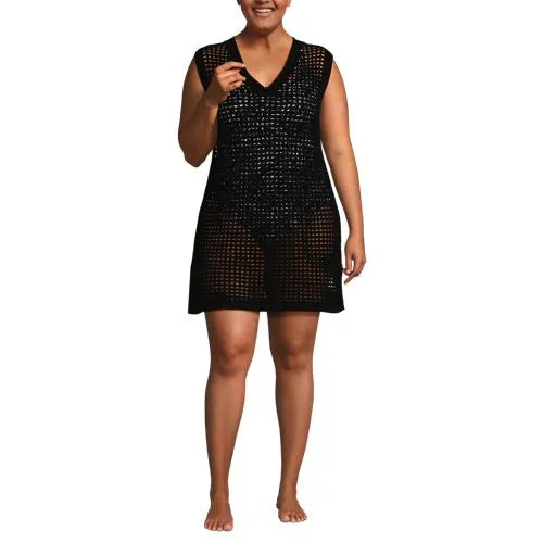 Women's Open Knit Cover-up Dress