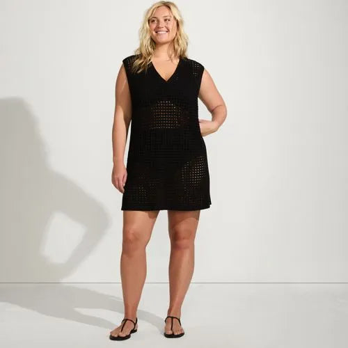 Women's Open Knit Cover-up Dress