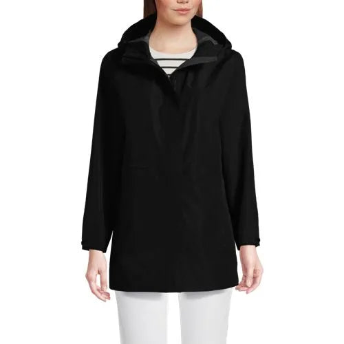 Women's Waterproof Hooded Packable Rain Jacket