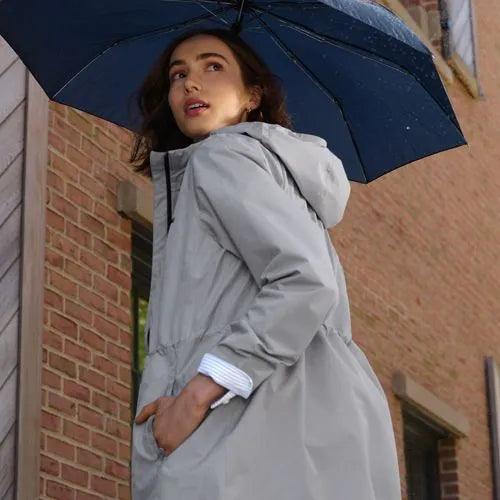 Women's Waterproof Hooded Packable Rain Jacket
