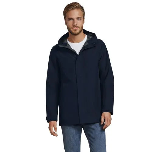 School Uniform Men's Waterproof Hooded Packable Rain Jacket