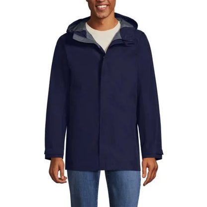 Men's Waterproof Hooded Packable Rain Jacket