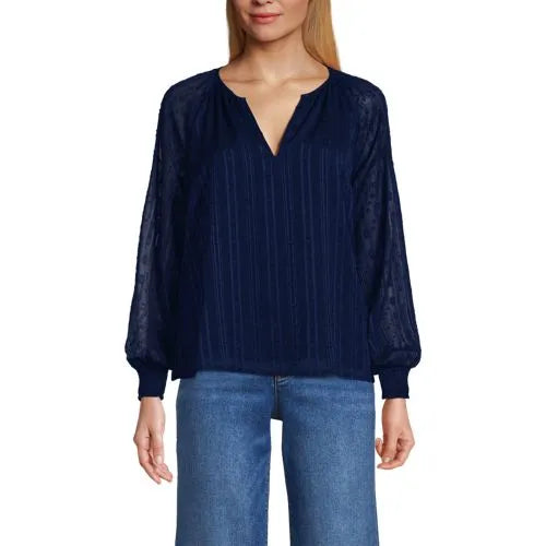 Women's Clip Dot Chiffon Blouse