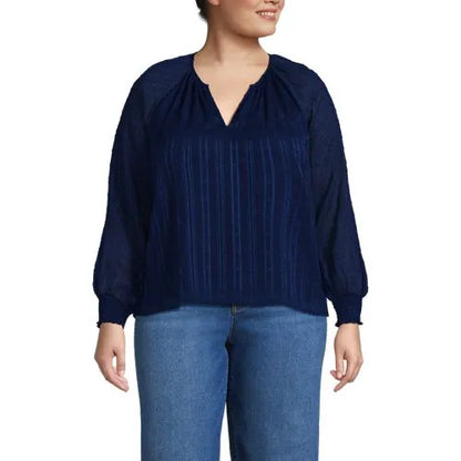 Women's Clip Dot Chiffon Blouse