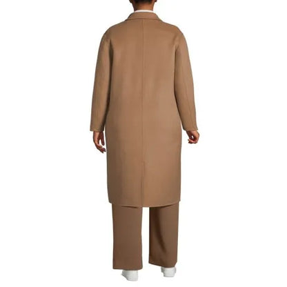 Women's Plus Size Wool Blend Top Coat