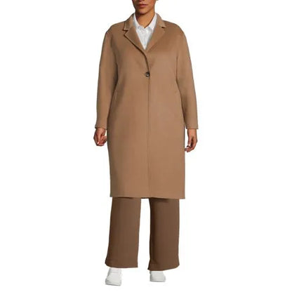 Women's Plus Size Wool Blend Top Coat