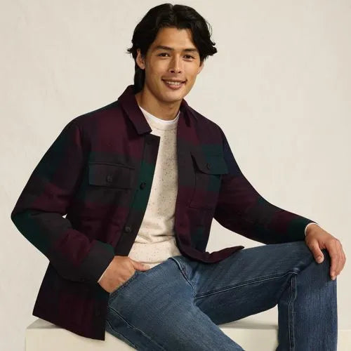 Men's Wool Blend Shirt Jacket
