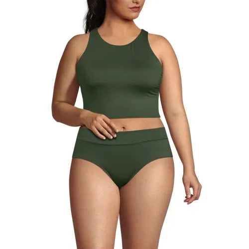 Women's High Neck Racerback Midkini Top