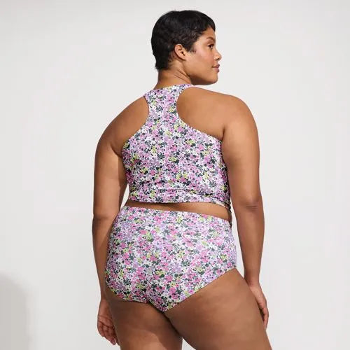 Women's High Neck Racerback Midkini Top