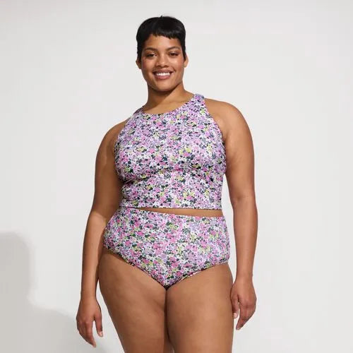 Women's High Neck Racerback Midkini Top