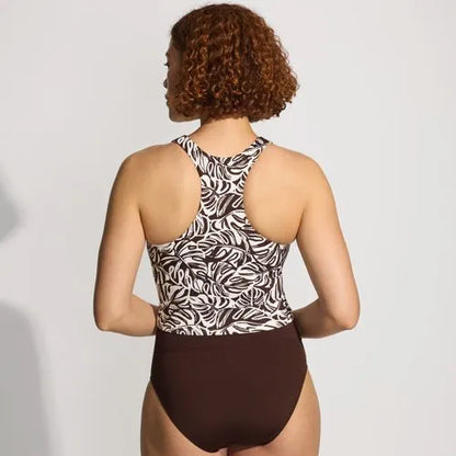 Women's High Neck Racerback Midkini Top