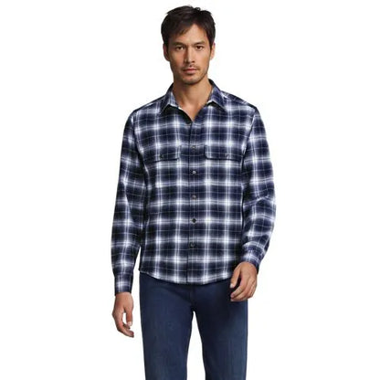 Men's Long Sleeve Woven Waffle Work Shirt