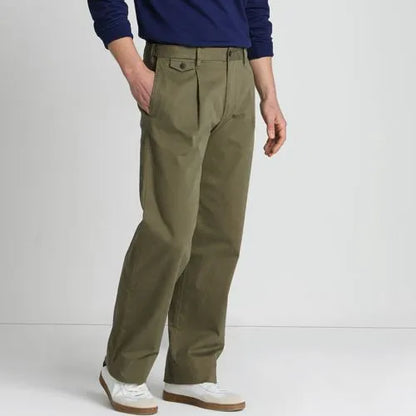 Men's Knockabout Comfort Waist Relaxed Fit Pleated Front Chino Pant