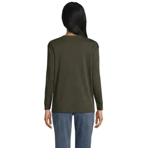 Women's Cotton Relaxed Long Sleeve Crew Neck