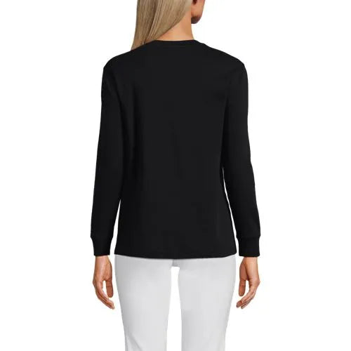 Women's Cotton Relaxed Long Sleeve Crew Neck
