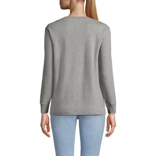 Women's Cotton Relaxed Long Sleeve Crew Neck