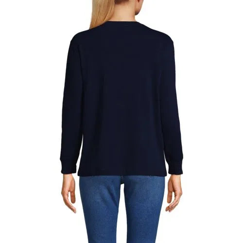 Women's Cotton Relaxed Long Sleeve Crew Neck